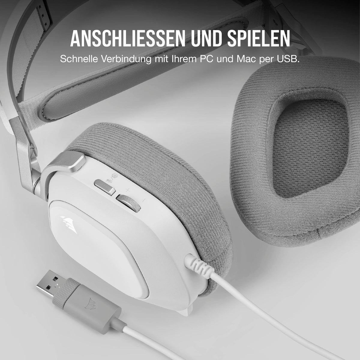 Corsair HS80 MAX Wireless Multiplattform-Gaming-Headset – Stahlgrau