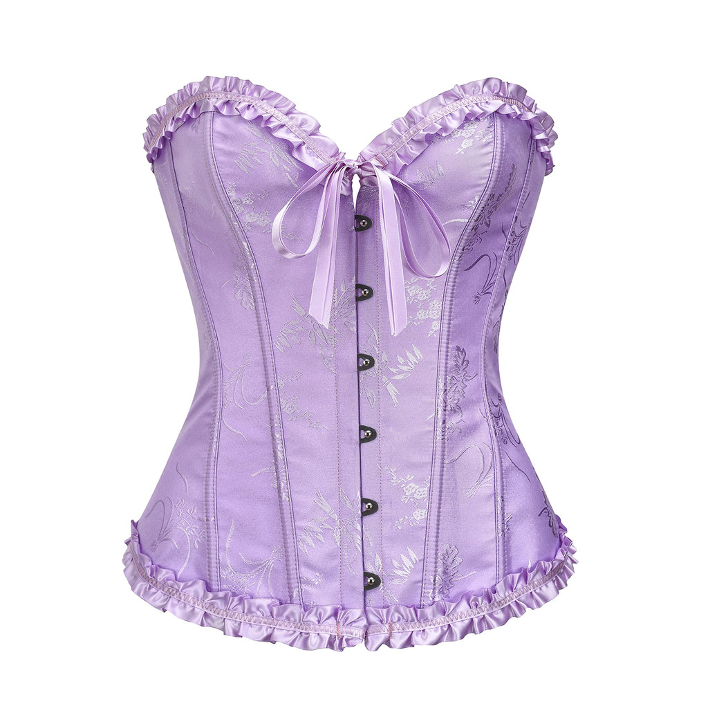 Bustier Corset Top for Women | Overbust Lace Up Waist Cincher Shapewear Lingerie