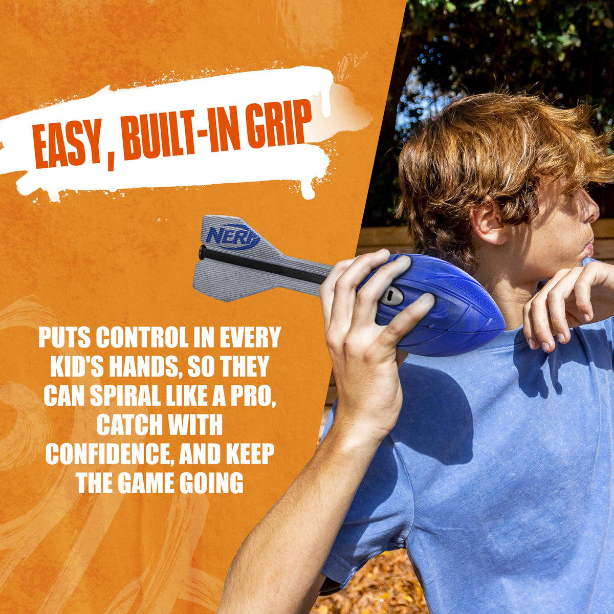 Nerf Vortex Aero Howler Foam Ball, Classic Long-Distance Football, Flight-Optimizing Tail, Whistling Sound, Indoor & Outdoor Fun, Christmas Stocking Stuffers for Kids