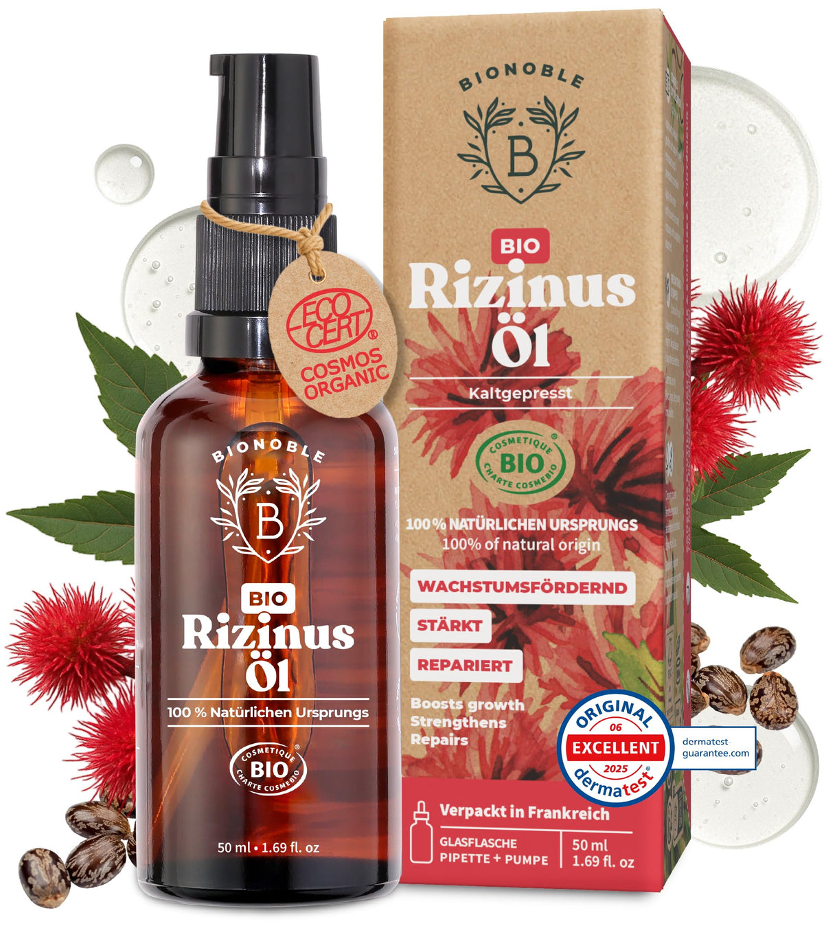 BIONOBLE Arganöl Bio Kaltgepresst - Haare, Gesicht, Haut - Marokko - 50ml
