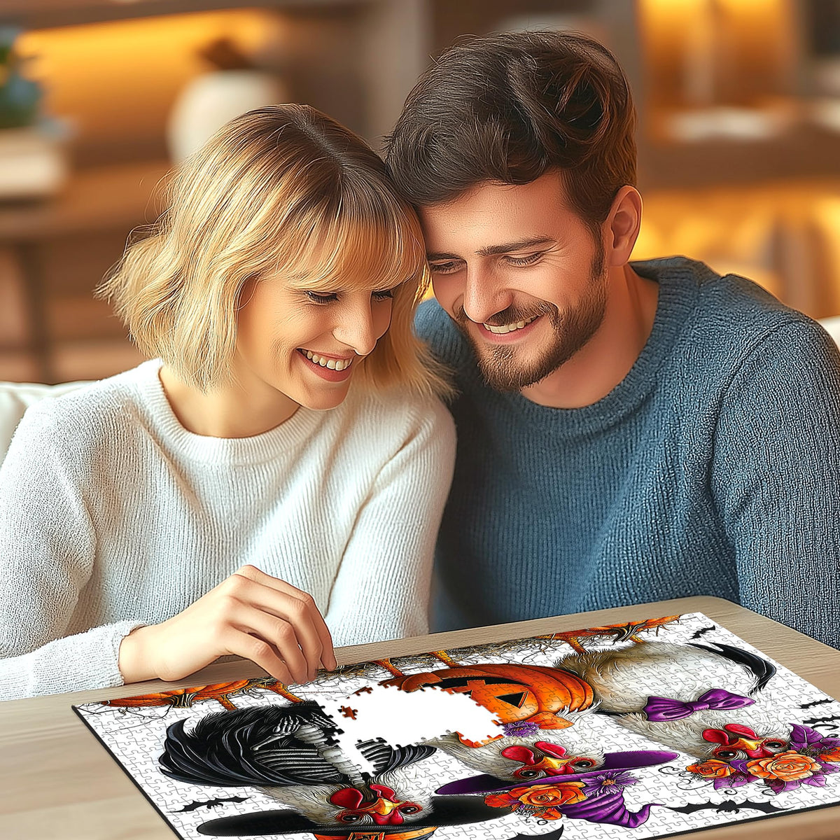 Blueforest Halloween 1000 Piece Jigsaw Puzzle for Adults - Spooky Ghosts, Skeletons, Pumpkins, Witch & Haunted House Puzzle, Challenging Fun Adult Puzzles for Relaxation, Decor & Gifts