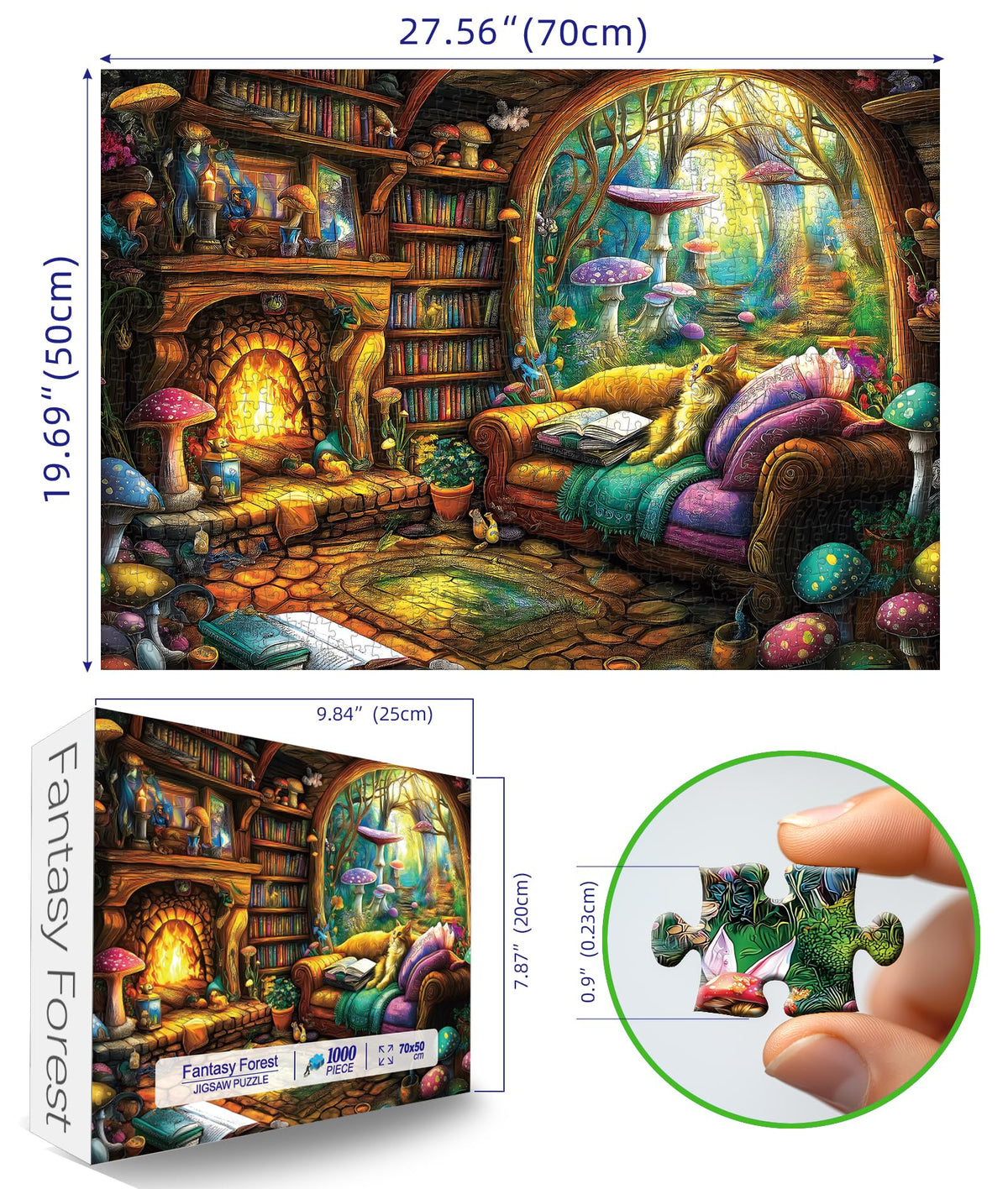 Blueforest Halloween 1000 Piece Jigsaw Puzzle for Adults - Spooky Ghosts, Skeletons, Pumpkins, Witch & Haunted House Puzzle, Challenging Fun Adult Puzzles for Relaxation, Decor & Gifts