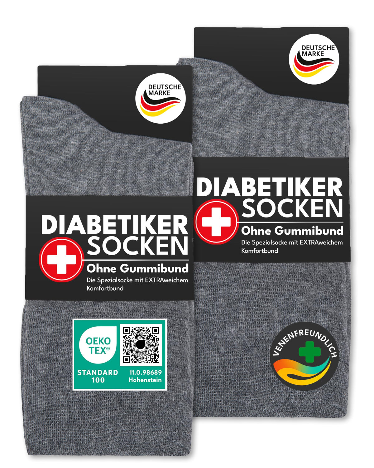 sockenkauf24 Diabetikersocken ohne Gummi & ohne Naht 97% Baumwolle (6 Paar) Diabetiker Socken mit Komfortbund für Damen & Herren