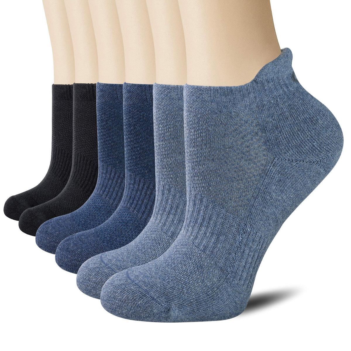 CS CELERSPORT 6 Paar kurze Sportsocken für Damen und Herren, Sneaker-Socken für Laufen und Sport mit Fersenlasche