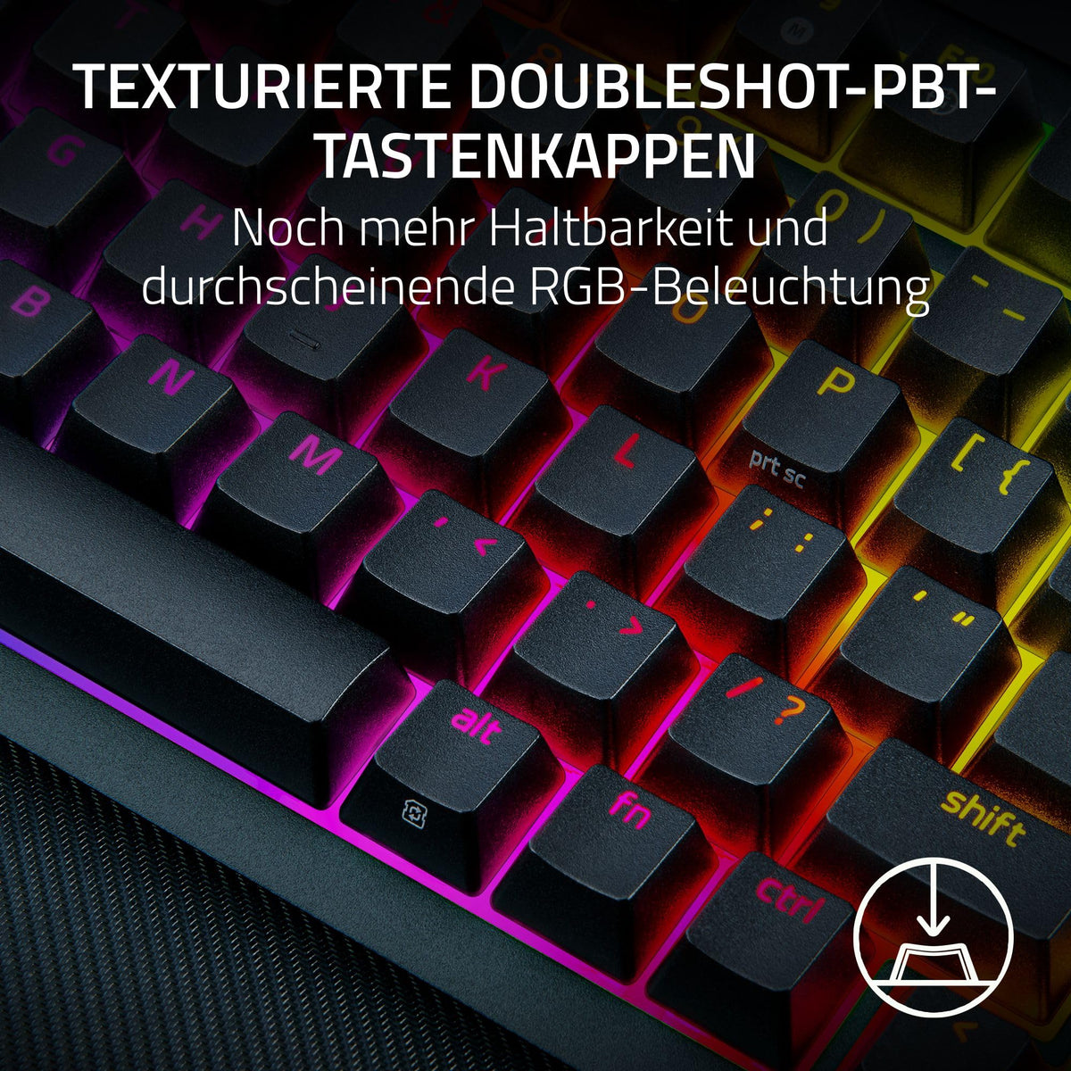 Razer BlackWidow V4 - Mechanische Gaming-Tastatur Chroma RGB (Mechanische Yellow Switches, 6 eigene Makro-Tasten, Doubleshot-ABS-Tastenkappen) QWERTZ DE-Layout | Schwarz