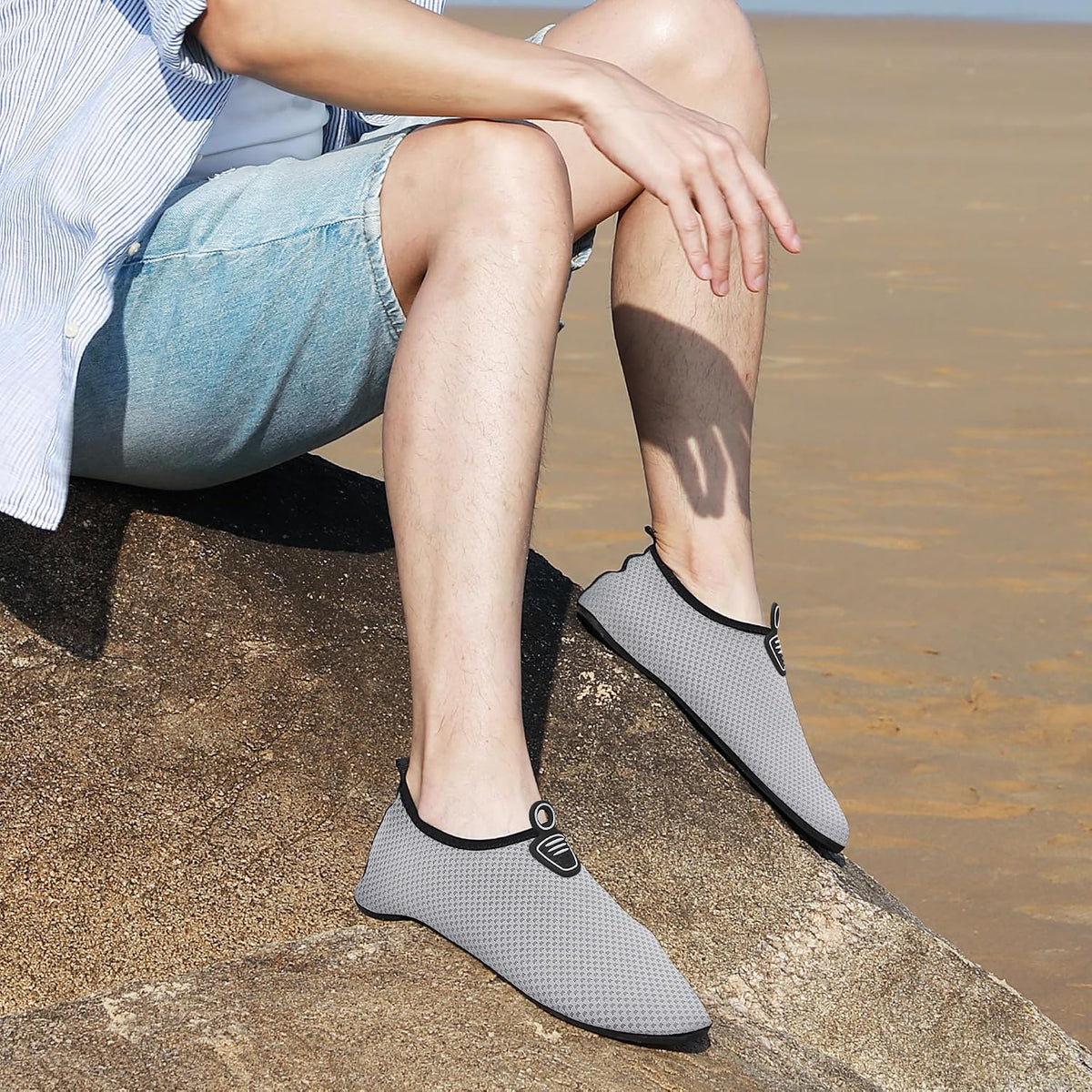 Water Shoes for Women Men Quick-Dry Beach Swim Socks with Non-Slip Sole