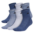 adidas Men's Athletic Cushioned Quarter Ankle Socks 6 Pairs