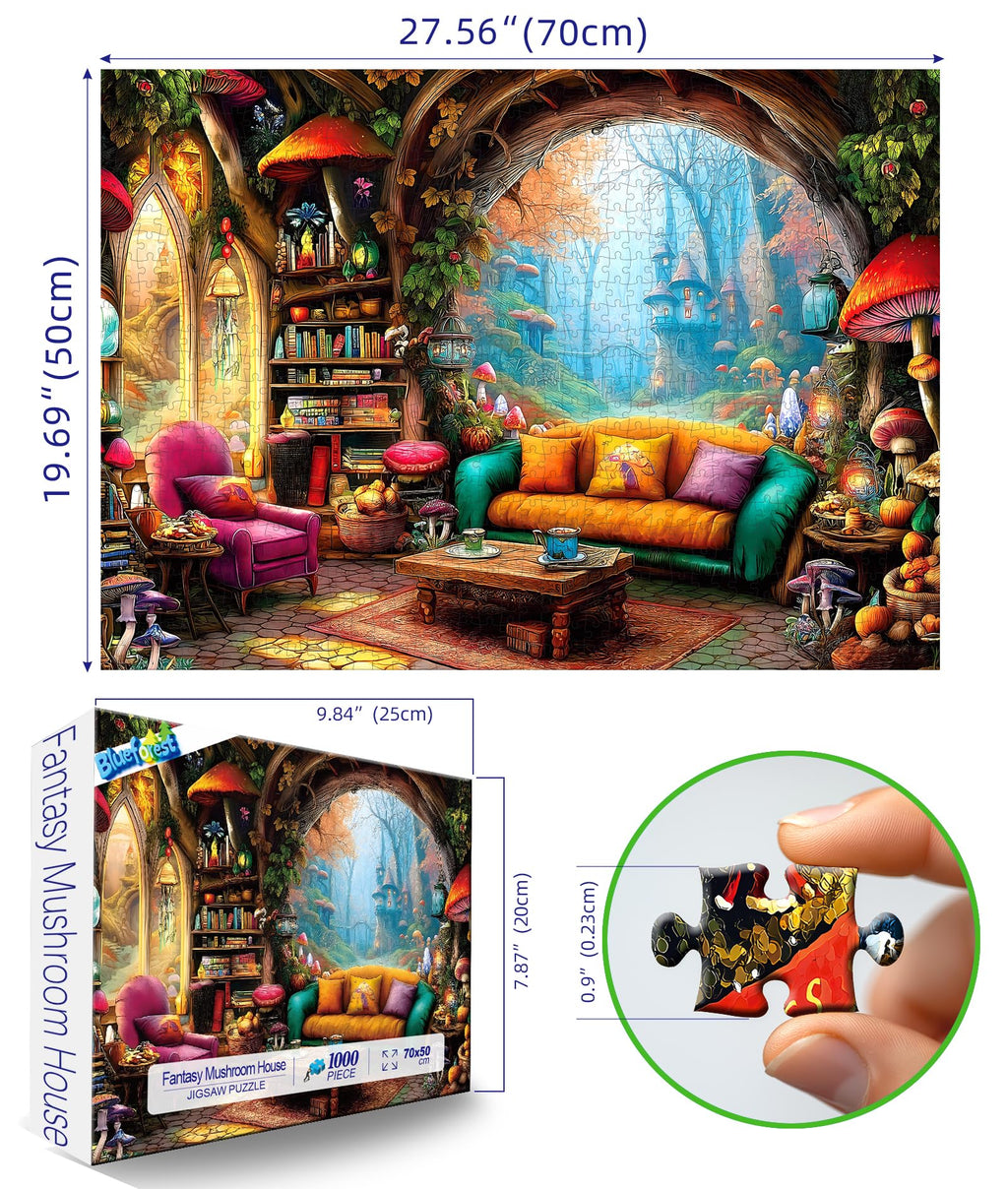 Blueforest Halloween 1000 Piece Jigsaw Puzzle for Adults - Spooky Ghosts, Skeletons, Pumpkins, Witch & Haunted House Puzzle, Challenging Fun Adult Puzzles for Relaxation, Decor & Gifts