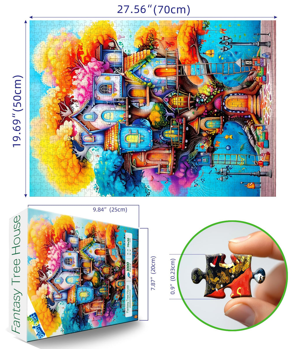 Blueforest Halloween 1000 Piece Jigsaw Puzzle for Adults - Spooky Ghosts, Skeletons, Pumpkins, Witch & Haunted House Puzzle, Challenging Fun Adult Puzzles for Relaxation, Decor & Gifts