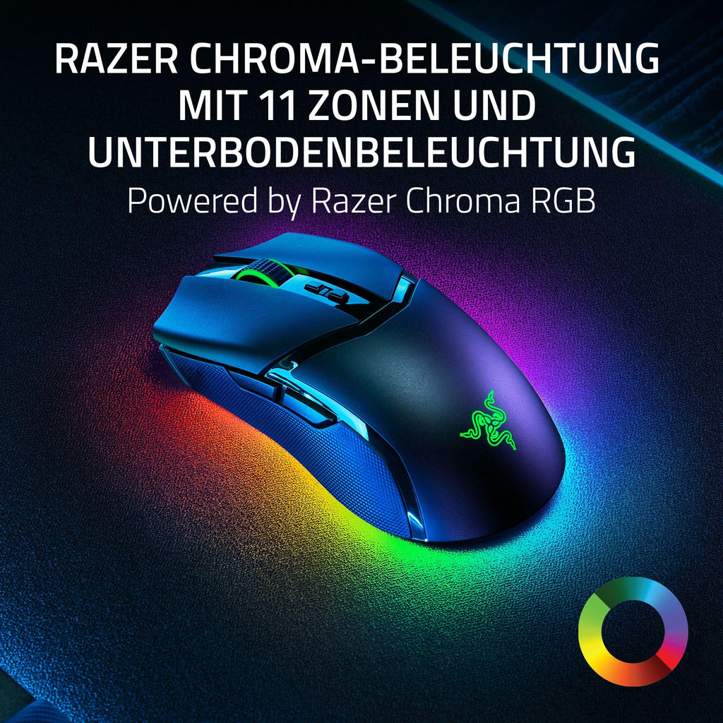 Razer Cobra Pro - kabellose Gaming-Maus mit RGB - Optischer Focus Pro Sensor mit 30K DPI (10 Anpassbare Tasten, HyperSpeed Wireless Polling 8K Hz, Bluetooth, Chroma-Beleuchtung mit 11 Zonen) Weiß