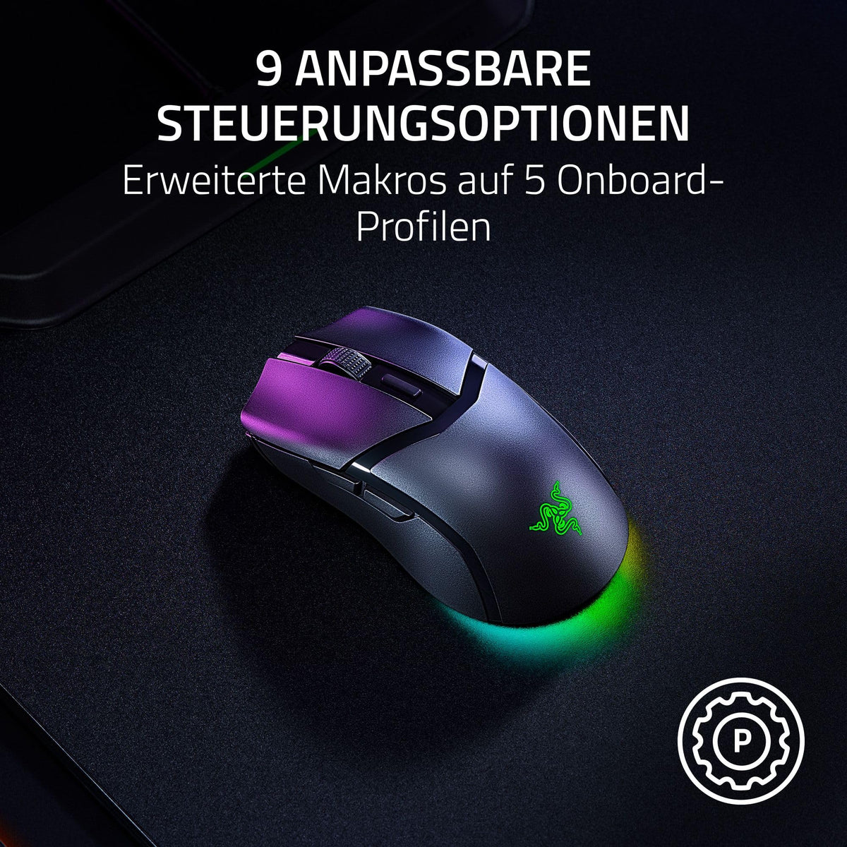 Razer Cobra Pro - kabellose Gaming-Maus mit RGB - Optischer Focus Pro Sensor mit 30K DPI (10 Anpassbare Tasten, HyperSpeed Wireless Polling 8K Hz, Bluetooth, Chroma-Beleuchtung mit 11 Zonen) Weiß