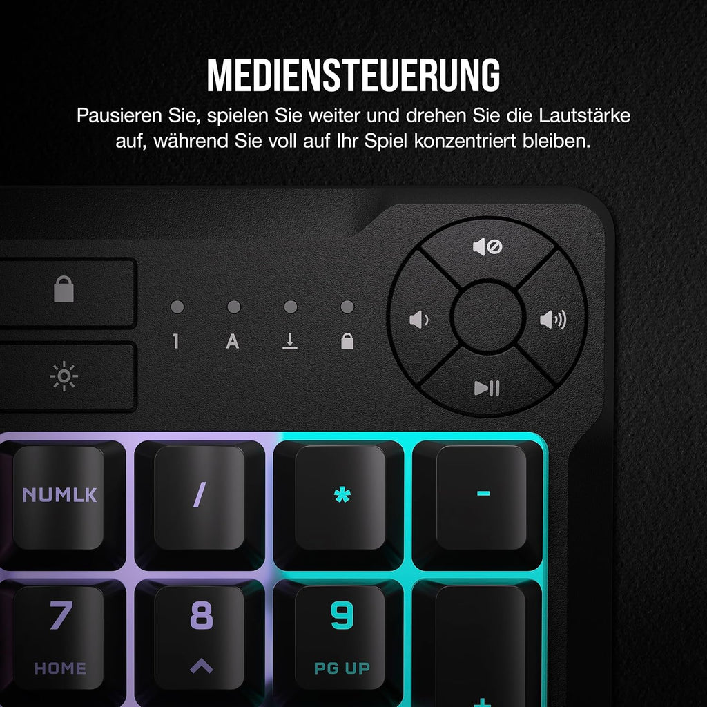 Corsair K55 CORE RGB Membran Kabelgebundene Gaming-Tastatur – Schwarz