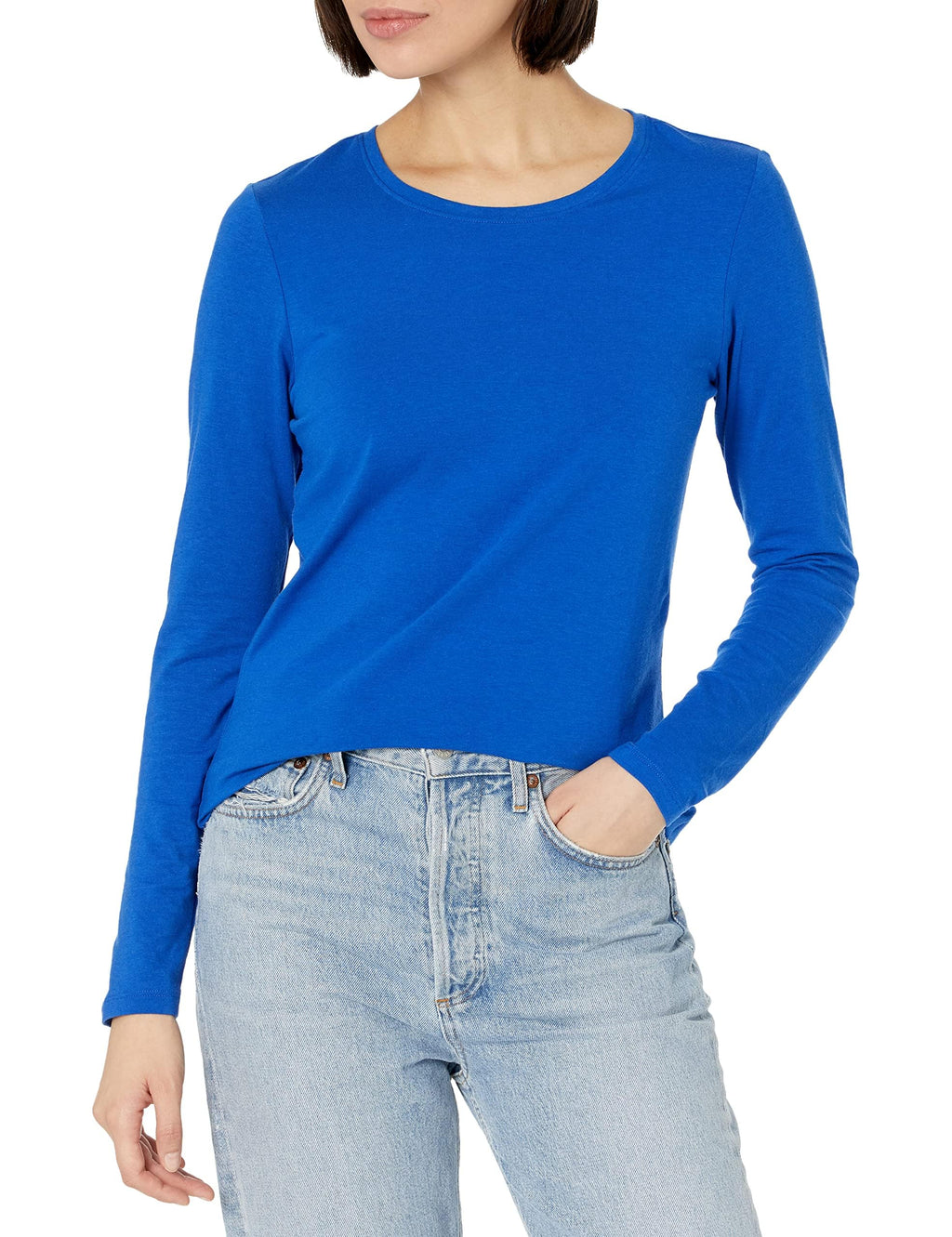 Amazon Essentials Damen Regular-Fit Langarm-T-Shirt Rundhalsausschnitt (In Übergröße Erhältlich)