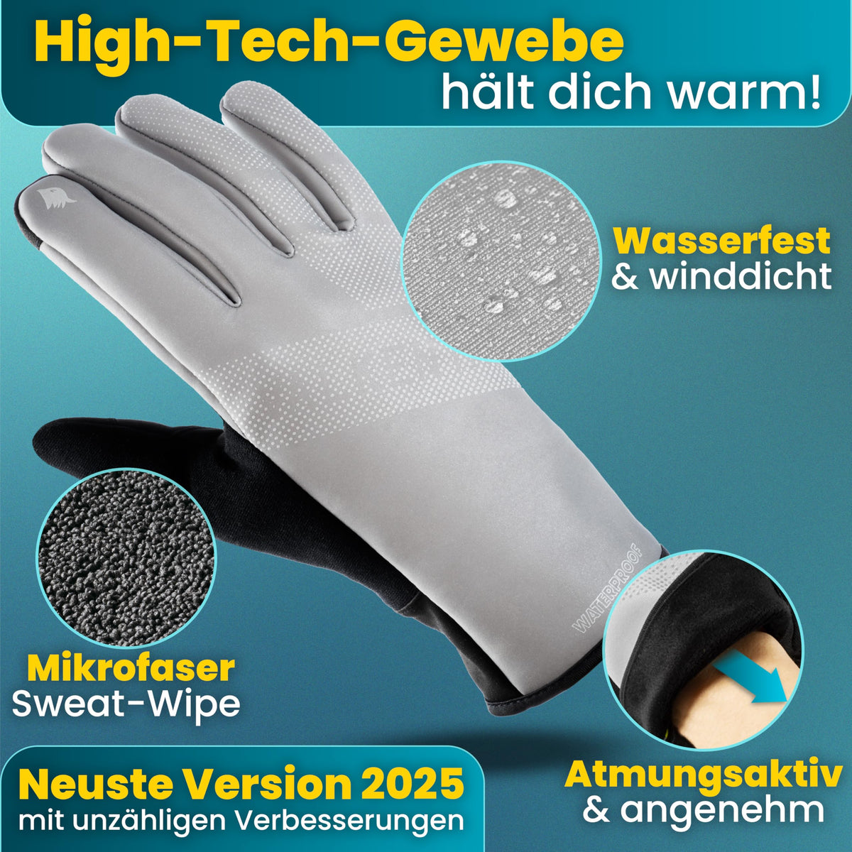 Valkental wasserdichte Fahrradhandschuhe GloRider, Unisex