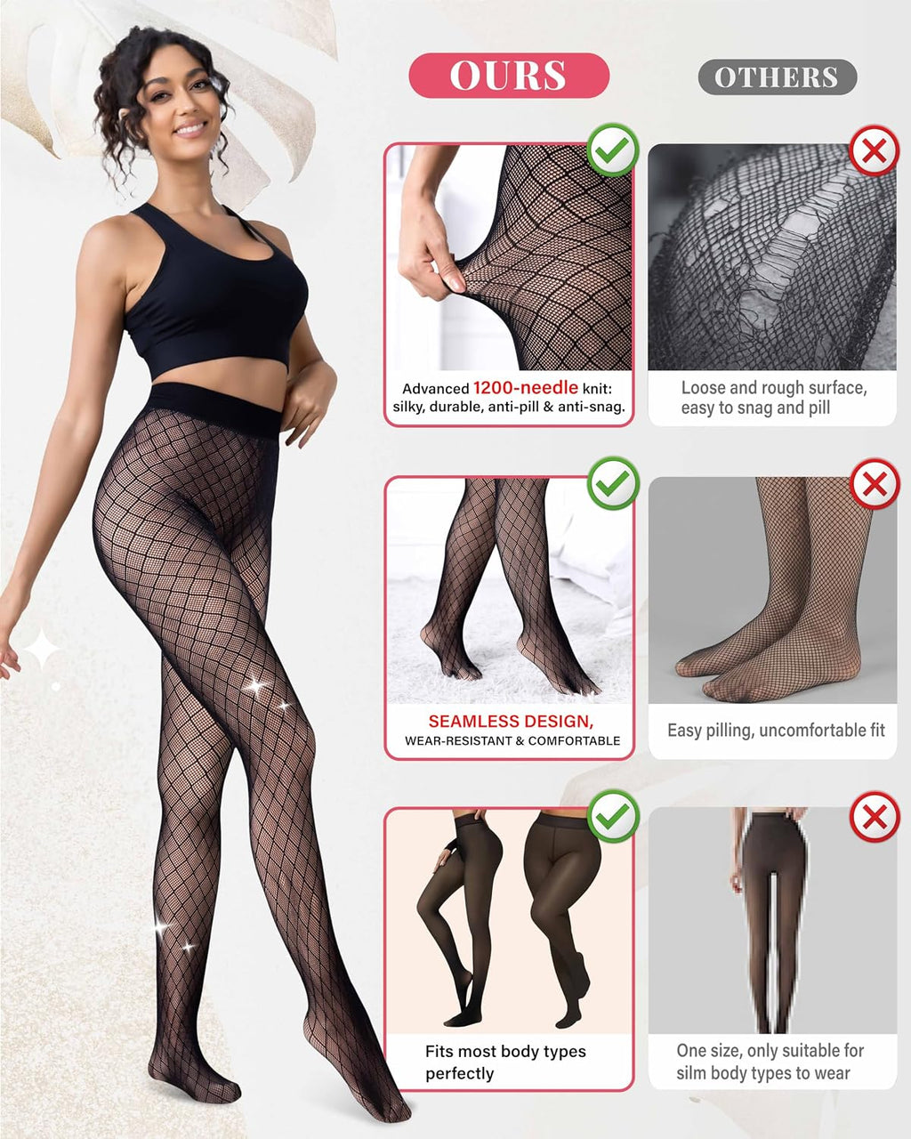 Unesmaro Womens Fleece Lined Tights, Translucent Thermal Pantyhose Leggings