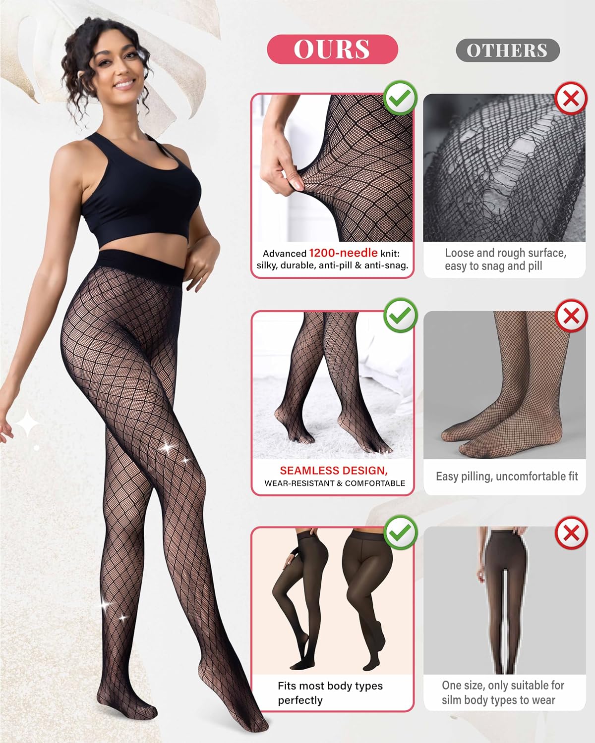 Unesmaro Womens Fleece Lined Tights, Translucent Thermal Pantyhose Leggings