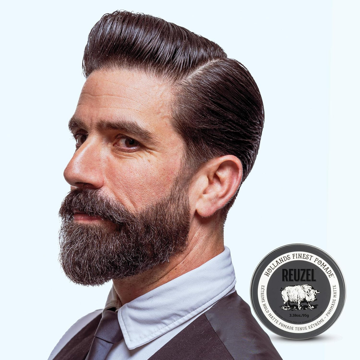 Reuzel Faserpomade, geringer Glanz, fester Halt, texturiertes, volleres Aussehen, im Laufe des Tages leicht neu frisierbar, 3,38 oz/95 g