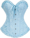 Bustier Corset Top for Women | Overbust Lace Up Waist Cincher Shapewear Lingerie