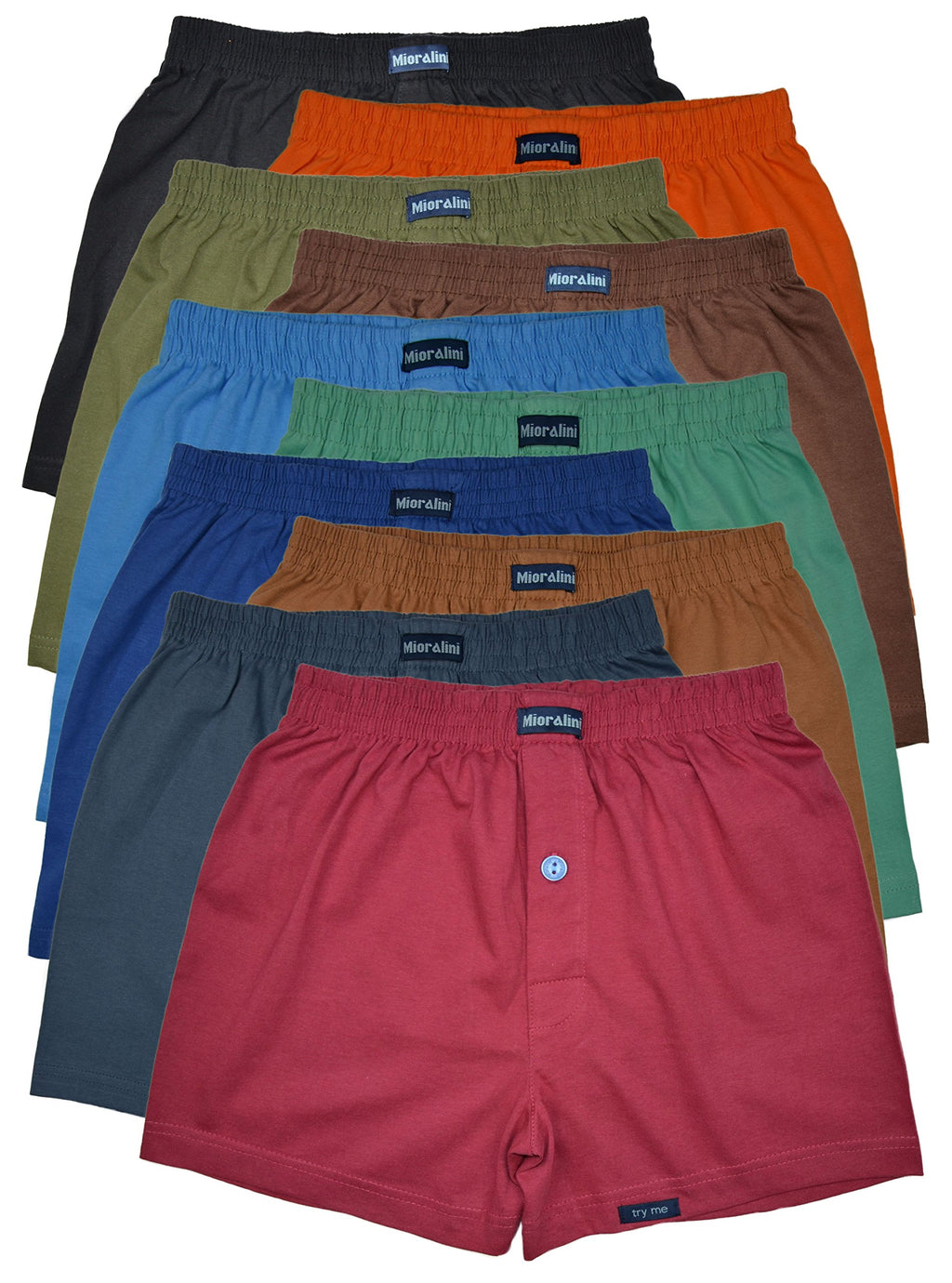 MioRalini Herren Lockere Weiche Boxershort Klassisch 10er Set