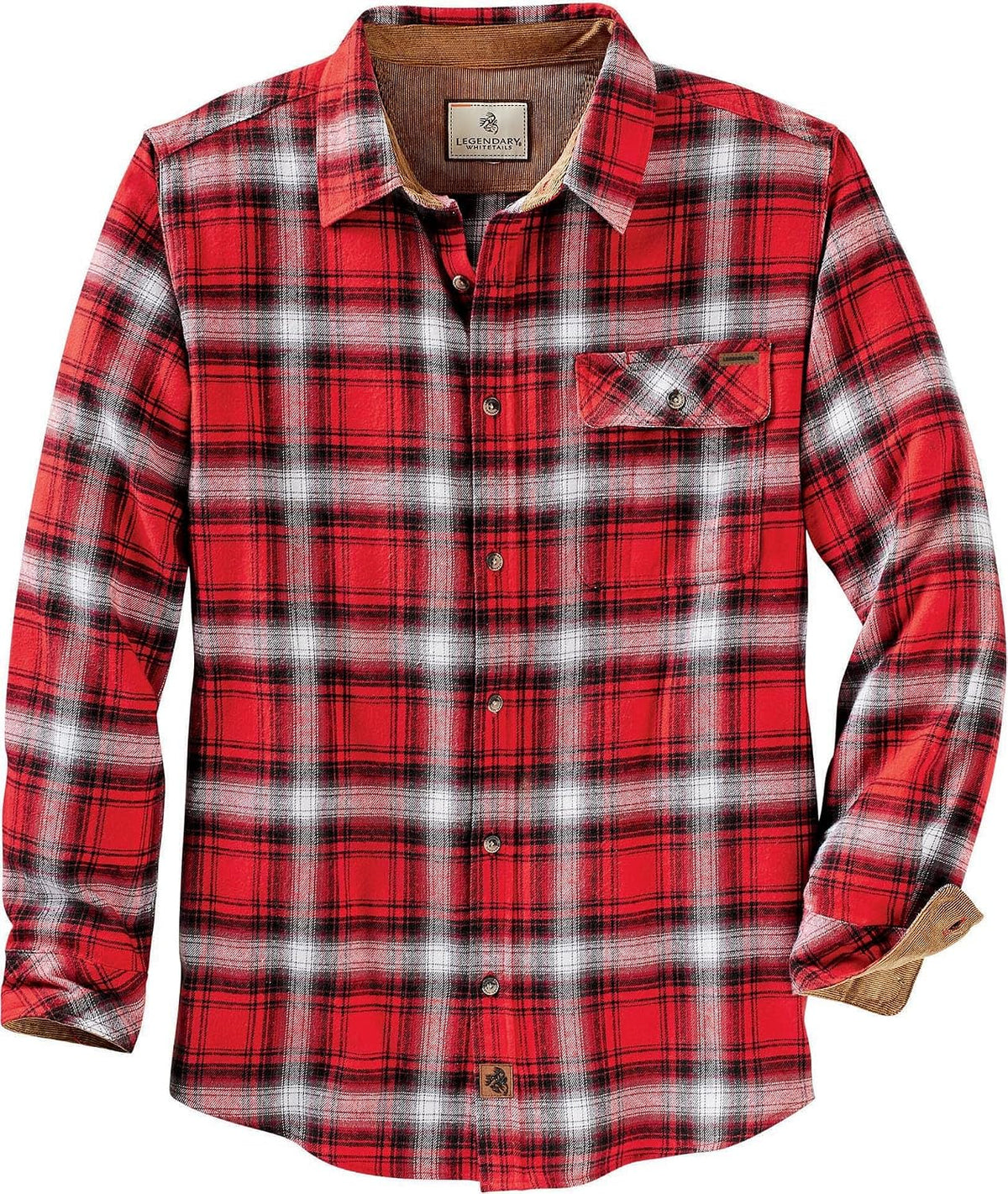 Legendary Whitetails Herren-Langarm-Flanellhemd mit Knopfleiste aus 100 % Baumwolle