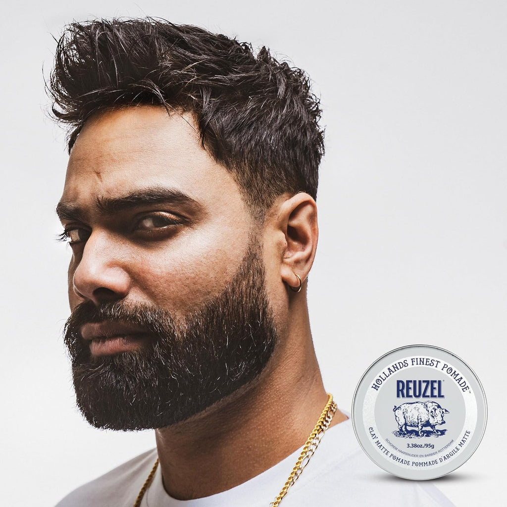 Reuzel Faserpomade, geringer Glanz, fester Halt, texturiertes, volleres Aussehen, im Laufe des Tages leicht neu frisierbar, 3,38 oz/95 g