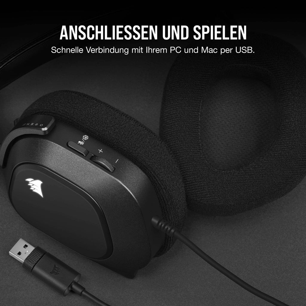Corsair HS80 MAX Wireless Multiplattform-Gaming-Headset – Stahlgrau