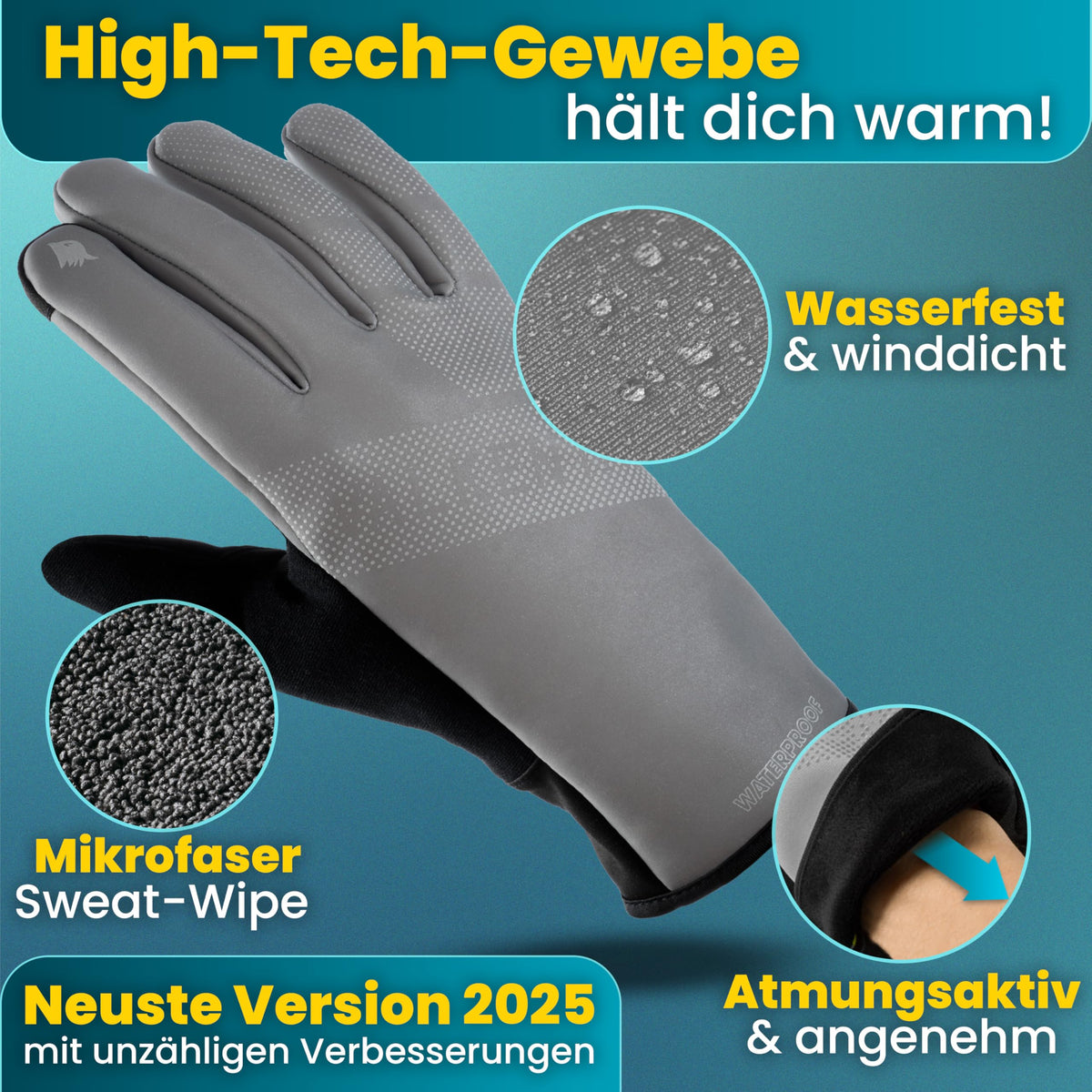Valkental wasserdichte Fahrradhandschuhe GloRider, Unisex