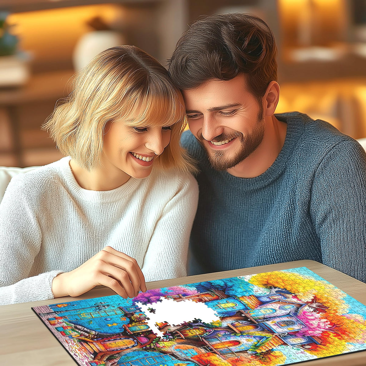Blueforest Halloween 1000 Piece Jigsaw Puzzle for Adults - Spooky Ghosts, Skeletons, Pumpkins, Witch & Haunted House Puzzle, Challenging Fun Adult Puzzles for Relaxation, Decor & Gifts