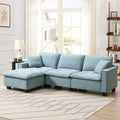 Sofá seccional convertible moderno de 100*59", sofá en forma de L reversible con cojines gratis, sofá cama de terciopelo de gamuza de 4 plazas