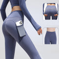 Nahtlose Gym-Sport-Leggings mit Taschen Push-Up High Waist Hose Damen Fitness Laufen Yoga Hose Gym Sport Nahtlose Leggings