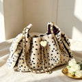 Leopard-print Drawstring Chain Single-shoulder Crossbody Bag
