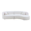 Luxury Modern Style Living Room Upholstery Curved Sofa With Chaise 2-Piece Set, Right Hand Facing Sectional,  Boucle Cou