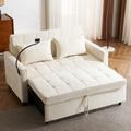 Sofá de dos plazas de 56.9" con cama nido, respaldo reversible, bolsillos laterales, dos puertos USB y un