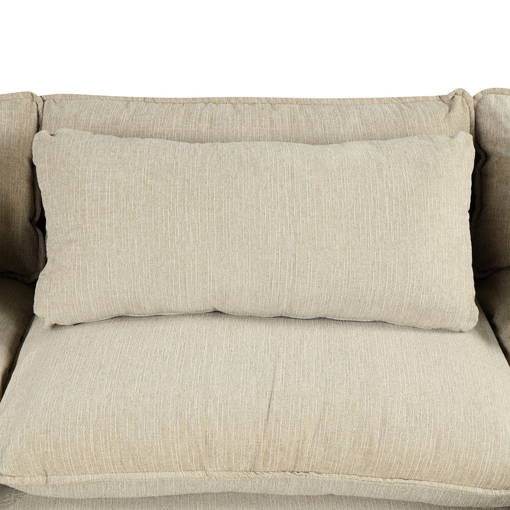 128" Sectional Sofa Cloud Sofa Chenille Upholstered Sofa  Couch With Movable Ottoman, Comfortable Seat Cushions, Chargin