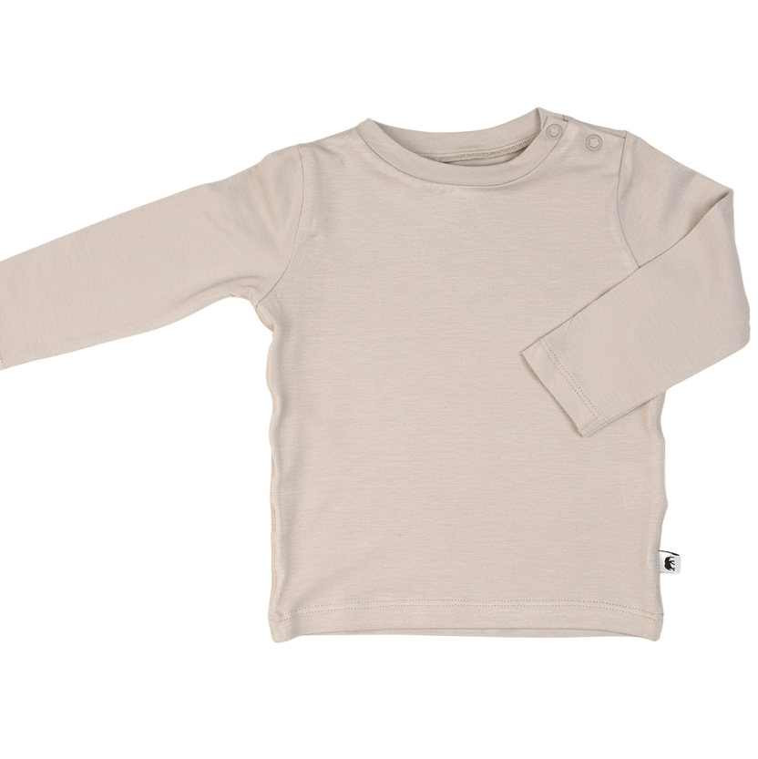 Langarm-T-Shirt für Babys aus Bambus – GRAU