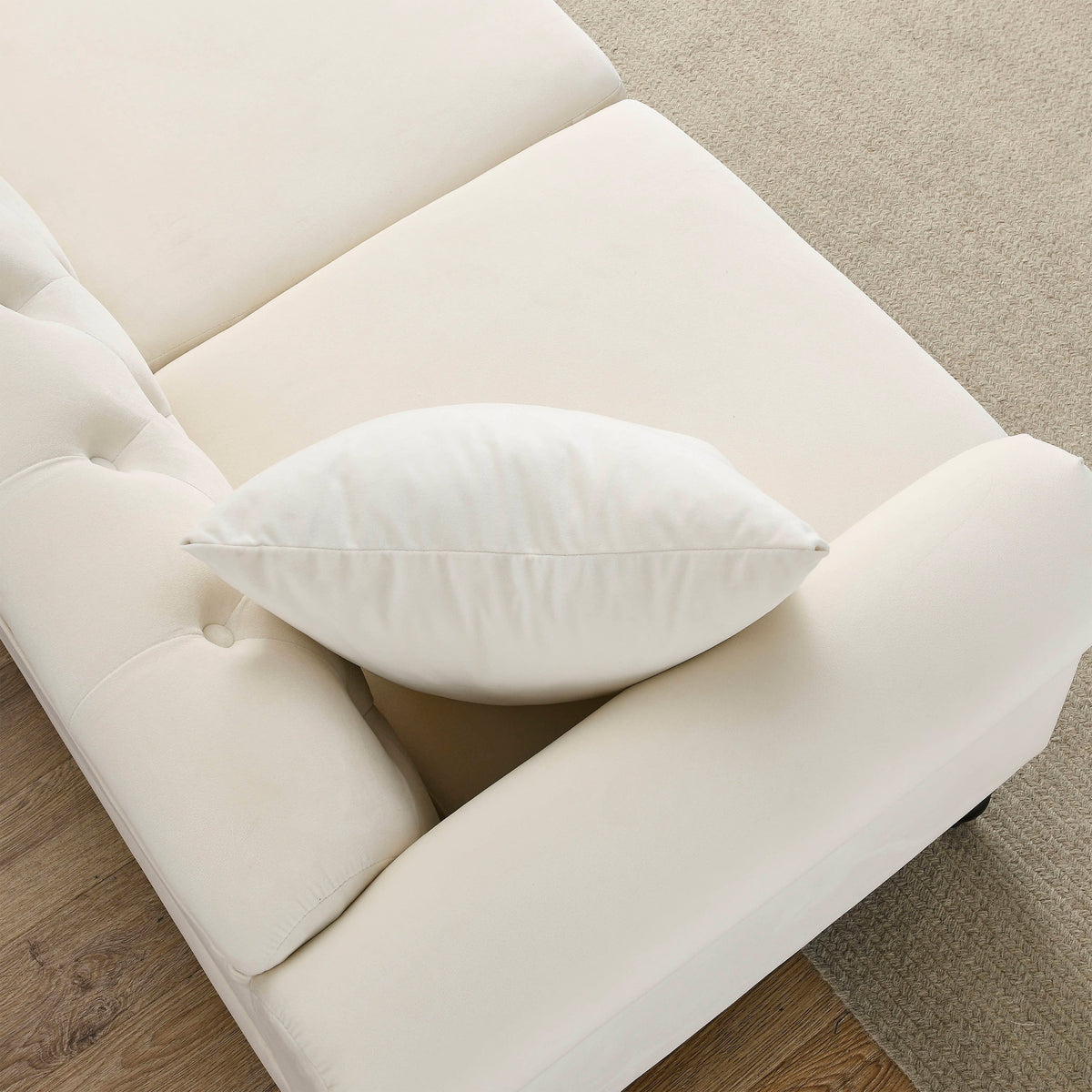 3-Seater + 3-Seater Combination sofa.Beige Velvet