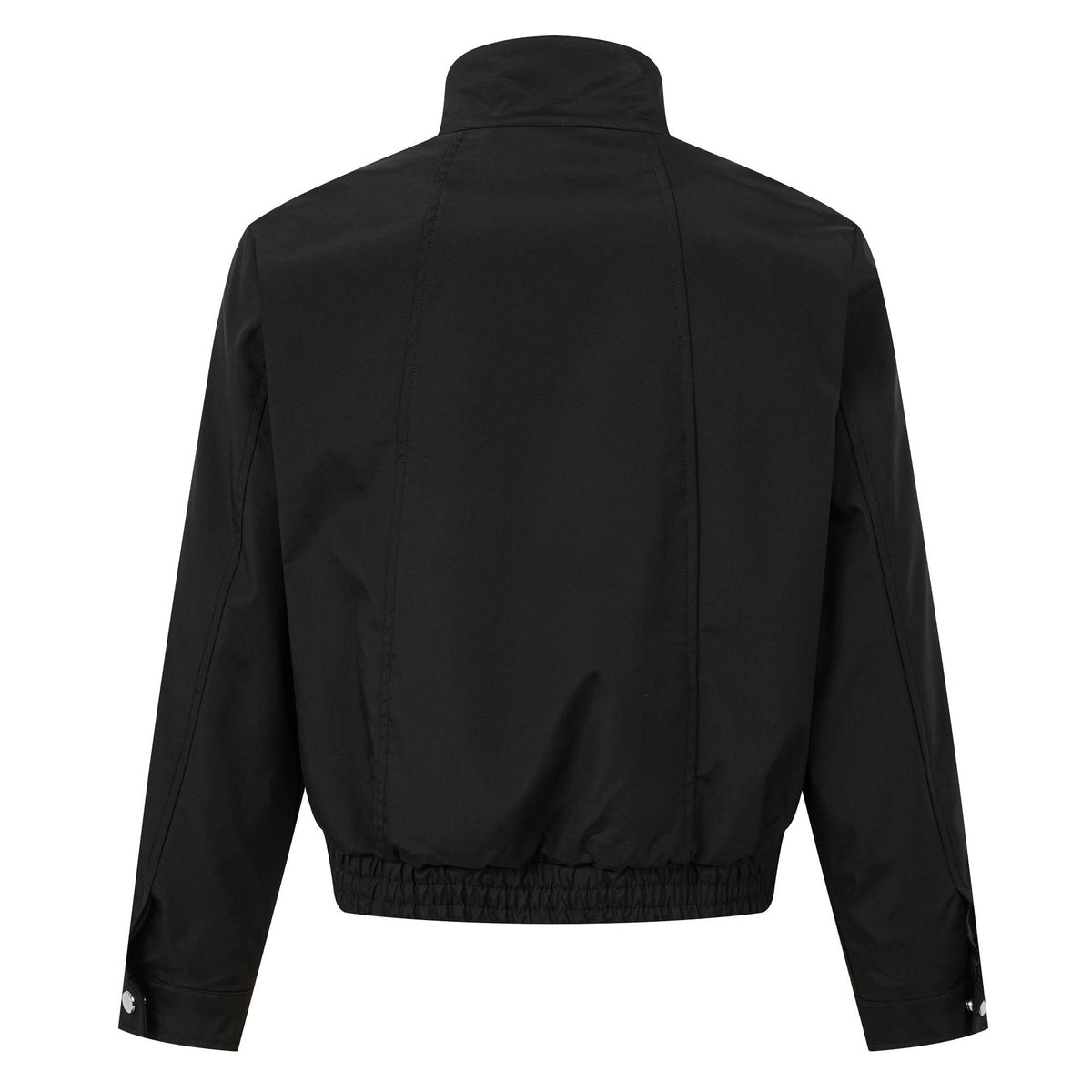 Chaqueta de trabajo tipo techwear para hombre con cuello alzado, cremallera y solapa abotonada