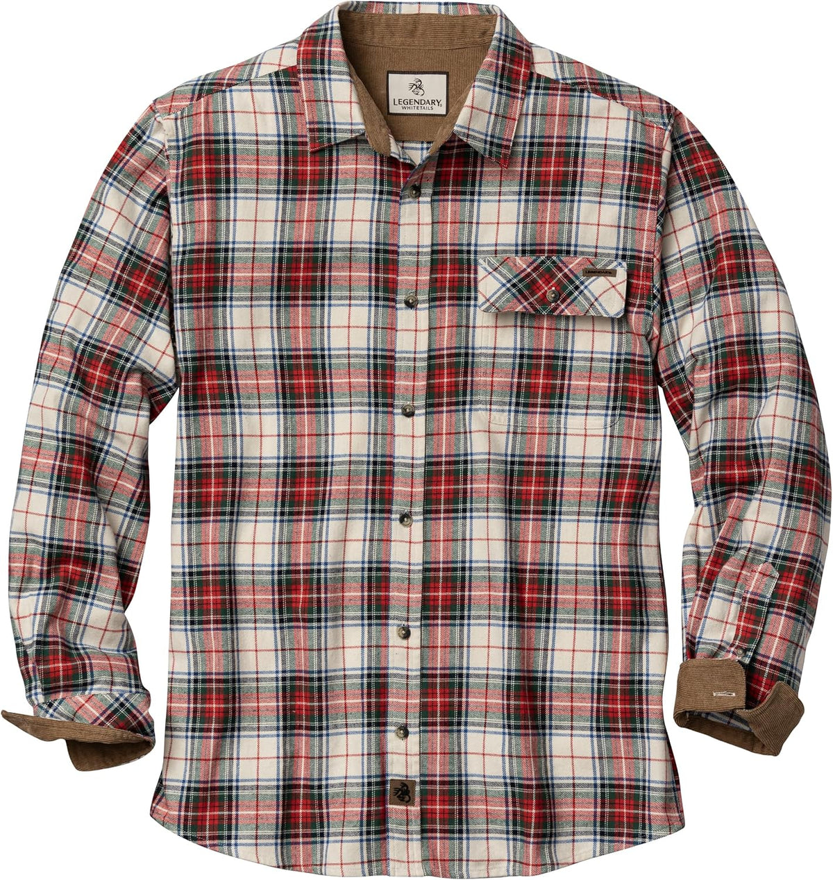 Legendary Whitetails Herren-Langarm-Flanellhemd mit Knopfleiste aus 100 % Baumwolle