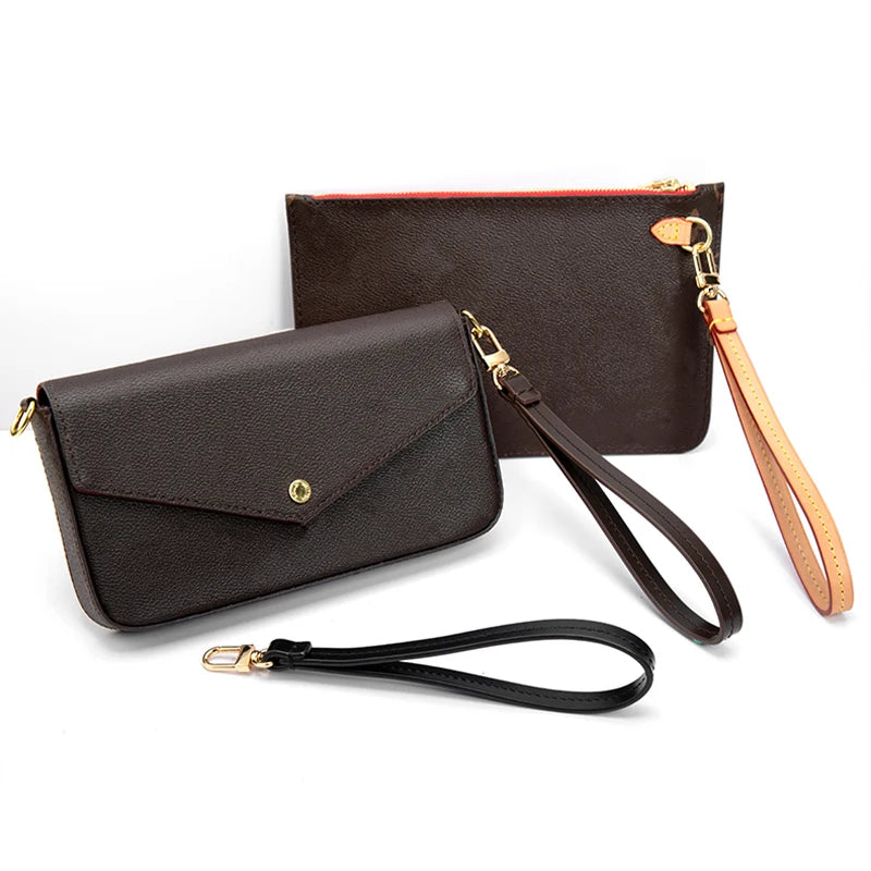 Pasek na nadgarstek CRAZYSMITH do torebki LV POCHETTE TO-GO, uchwyt 21 cm, długi pasek do kopertówki, akcesoria do torebek