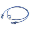 Royal Blue Blake Silver and Braided Leather Eyewear Strap