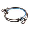 Blue Noir Conway Silver and Rope Eyewear Strap W/ Dark Brown Flat Leather