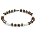 Brown Maisie Silver and Freshwater Shell SKINNY Bracelet