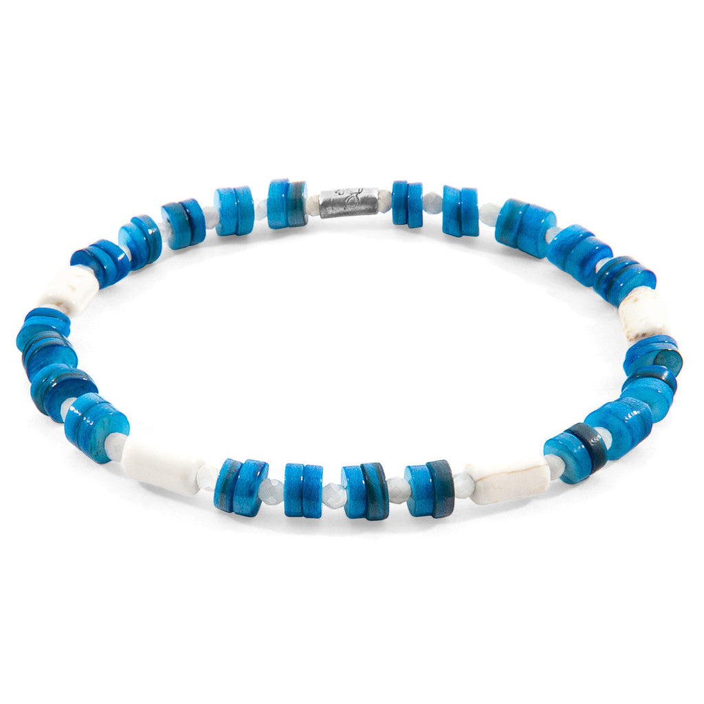 Pulsera DELGADA de plata Blue Maisie y concha de agua dulce