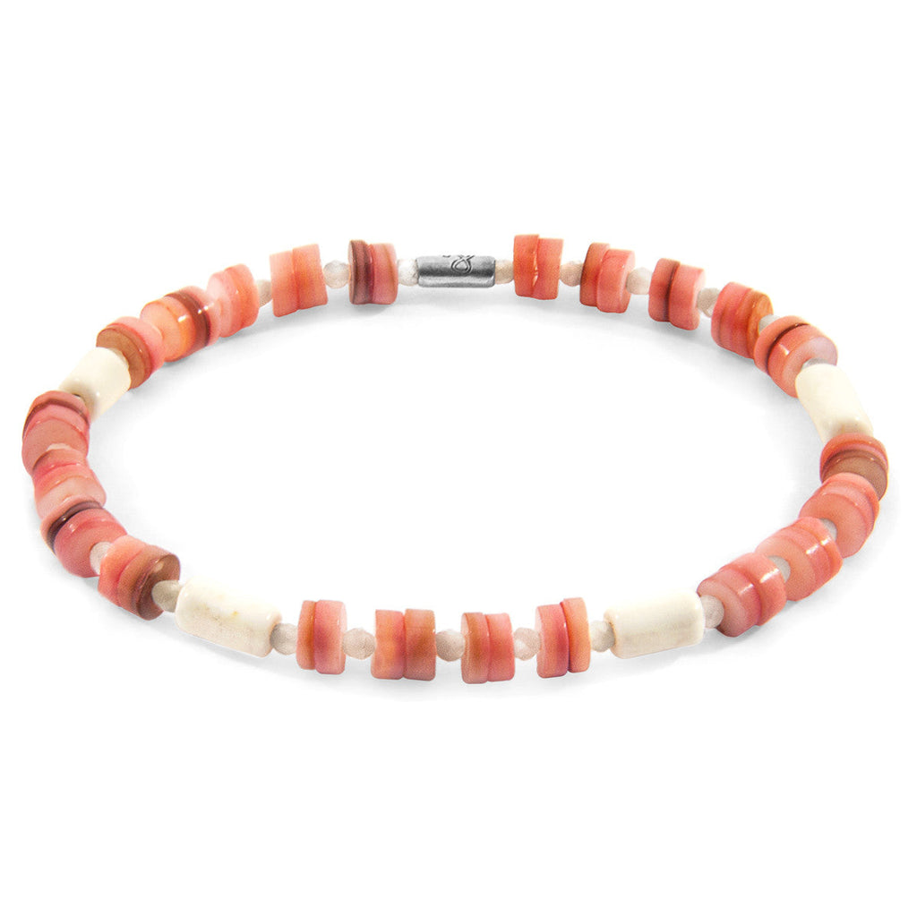 Pulsera DELGADA de plata y concha de agua dulce Pink Maisie