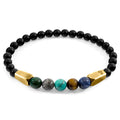 Pulsera de oro amarillo de 9 quilates con gemas multicolores tipo Hukou