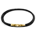 Raven Black Liverpool 9ct Yellow Gold and Stingray Leather Bracelet