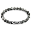 Pulsera de cuentas de piedra y plata Nachi con jaspe gris