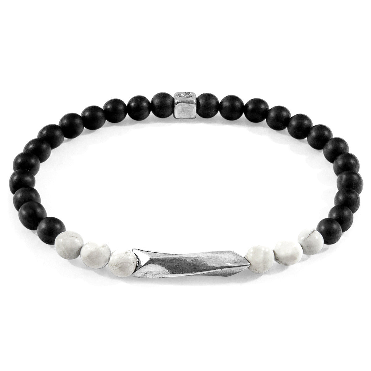 Bransoletka Orinoco Silver and Stone z białym howlitem