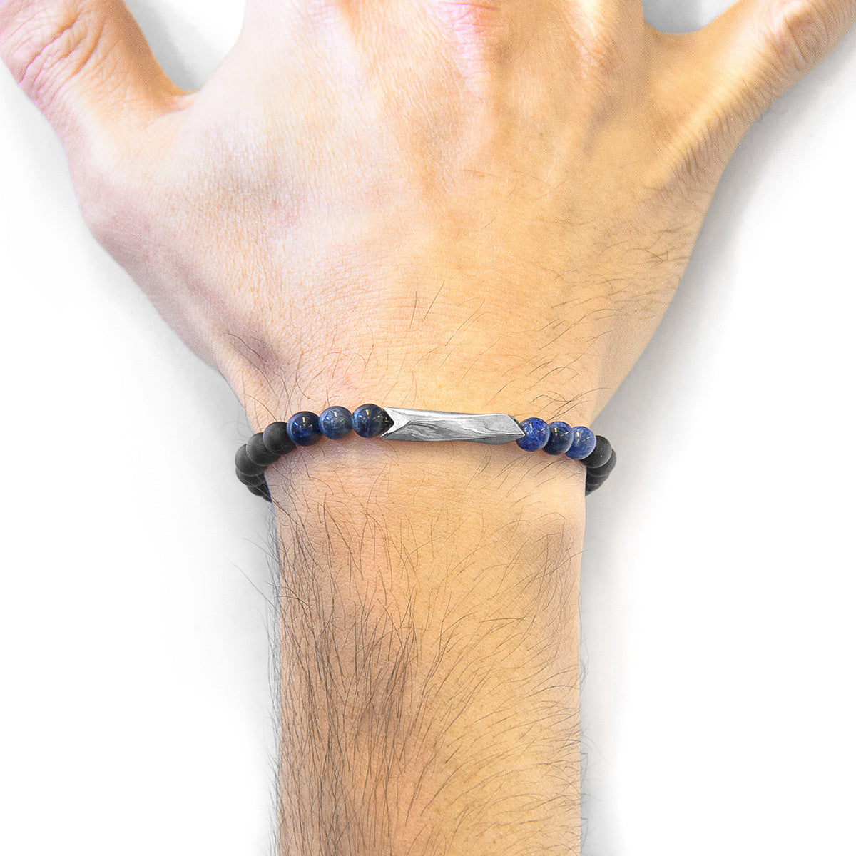 Armband i blå sodalit, Orinoco-silver och sten