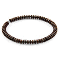 Grey Agate and Brown Coconut Shell Adam Silver and Stone SKINNY Bracelet